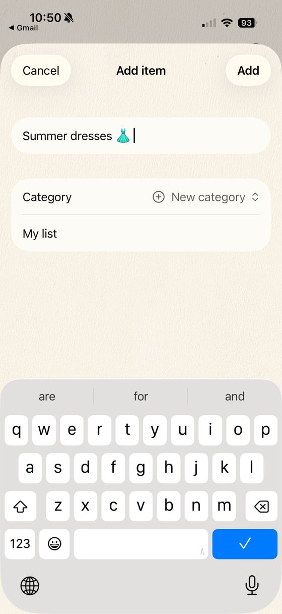 Packing checklist screenshot 2