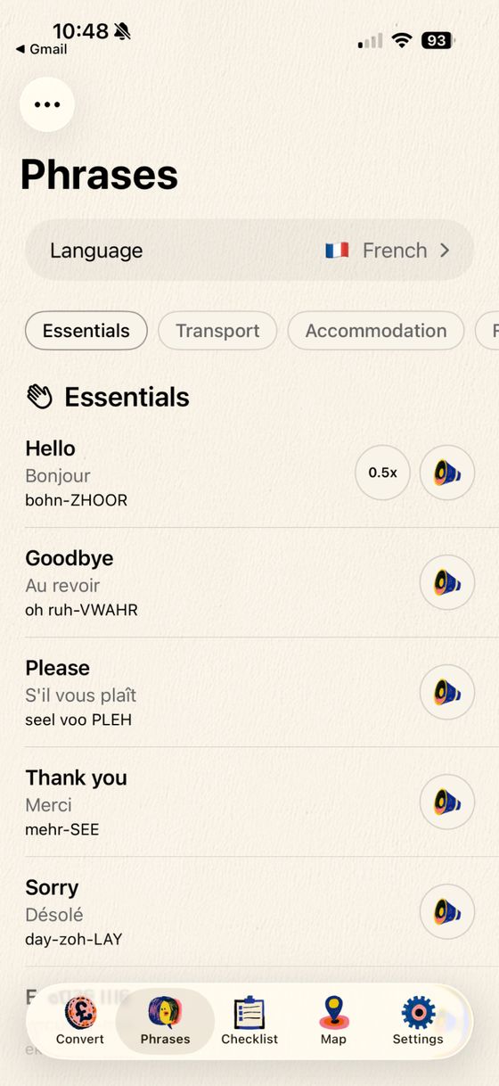 Travel phrases screenshot 1